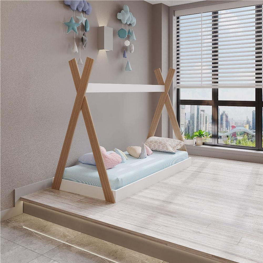 Mini Cama Montessoriana Cabana Branco/Montana - Casatema - 5