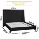 Ver imagem 4 de Kit Cabeceira e Base Cama Box Orgânica Montreal 199x219cm King Size Bouclê - Sofa Store:bouclê Preto