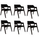 Ver imagem 1 de Kit 6 Cadeiras Sala de Jantar e Jogos Carteados Madeira Maciça Poker Veludo Preto/tabaco G42 - Gran