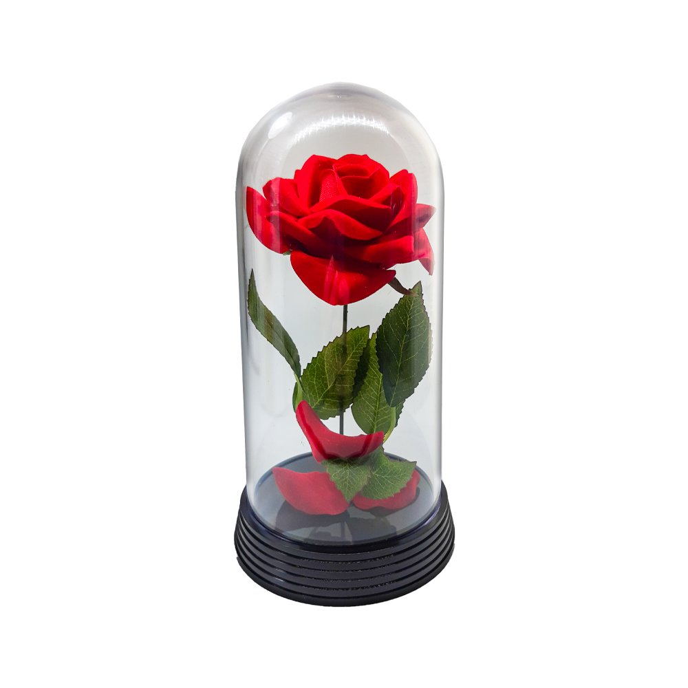 Redoma A Rosa Encantada O Girassol Encantado 19 cm de altura - Rosa Vermelha