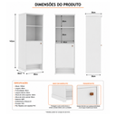 Ver imagem 7 de Armário Multiuso 1 Porta para Escritório e Home Office Berlin - Branco