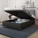Ver imagem 3 de Cama Box Baú Base Casal Couro Cores 44x138x188 Cm Reforçada Cor Preto