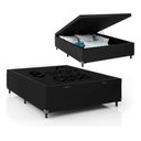 Ver imagem 1 de Cama Box Baú Base Casal Couro Cores 44x138x188 Cm Reforçada Cor Preto