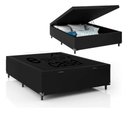 Ver imagem 1 de Cama Box Baú Base Casal Couro Cores 44x138x188 Cm Reforçada Cor Preto