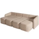 Ver imagem 3 de Sofá Cama para Sala de Estar 5 Lugares 436cm Montserrat K01 Veludo Bege - Lyam Decor
