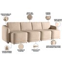 Ver mais imagens de Sofá Cama para Sala de Estar 5 Lugares 436cm Montserrat K01 Veludo Bege - Lyam Decor