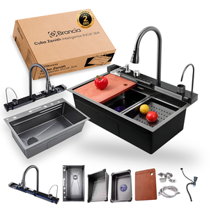 Cuba Gourmet Smart Multifuncional Pia Cozinha Inteligente Completa Torneira Lavador de Copos