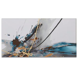 Quadro Decorativo Abstrato Mancha, Tela em Canvas na Horizontal Ideal para Ambiente de Sala de Estar