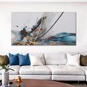 Ver imagem 2 de Quadro Decorativo Abstrato Mancha, Tela em Canvas na Horizontal Ideal para Ambiente de Sala de Estar