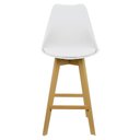 Ver imagem 3 de Kit 5 Banquetas Monty Leda Luisa Saarinen Alta Base Fixa Madeira