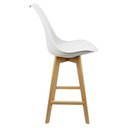 Ver imagem 4 de Kit 5 Banquetas Monty Leda Luisa Saarinen Alta Base Fixa Madeira