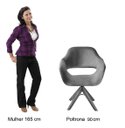 Ver imagem 4 de Poltrona Decorativa Zara Base Giratória - Linho Cinza