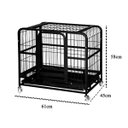 Ver imagem 3 de Gaiola Cao Pet Cachorro Gato Canil Animal de Estimaçao Pet Shop Bandeja Removivel Rodinhas Transport