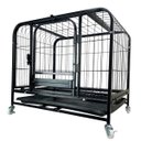 Ver imagem 7 de Gaiola Cao Pet Cachorro Gato Canil Animal de Estimaçao Pet Shop Bandeja Removivel Rodinhas Transport