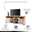 Ver imagem 3 de Bancada Decorativa Grohl 1.8 Porta Deslizante Tv até 70 Pol Off White/cinamomo G26 - Gran Belo