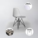 Ver imagem 3 de Conjunto Mesa de Jantar Industrial Clips Branca 120x75 com 4 Cadeiras Eiffel Brancas de Ferro Preto