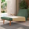 Sofá Chaise Longue Sala de Estar Living Parisi D02 Couríssimo Verde B-89 Linho Bege D-463 - Lyam Dec - 2
