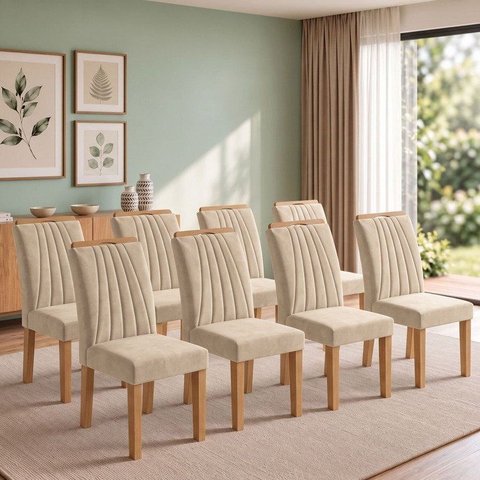 Conjunto 8 Cadeiras para Sala de Jantar Arizona