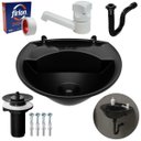 Ver imagem 1 de Pia Lavatório Banheiro 4L + Torneira Branca + Sifão Universal Sanfonado + Fita Veda Rosca