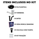 Ver imagem 4 de Pia Lavatório Banheiro 4L + Torneira Branca + Sifão Universal Sanfonado + Fita Veda Rosca