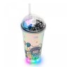 Copo Decorativo com Canudo e Luz Led Astronauta 460ml - 1
