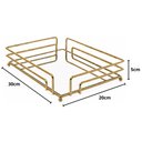 Ver imagem 3 de Bandeja Decorativa Espelhada Firenze Dourada 30x20cm Retangular Lavabo Aparador Escritório