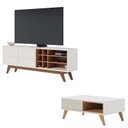 Ver imagem 1 de Rack Bancada Noronha 1.8 Off White Matte Freijó com Mesa de Centro Jeri Off White Freijó - Colibri
