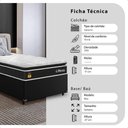 Ver imagem 2 de Cama Box Base Solteiro + Colchão Life D33 Pillow Top 88x188cm - Preto/Couro Preto - e-Shop Casa