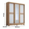 Guarda Roupa Casal com Espelho 3 Portas 4 Gavetas Betina Prime Savana/Grafite/Off White - 100% MDF - 5