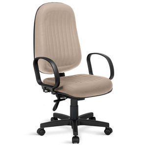 Cadeira Presidente Costura H Back C/braços Bege