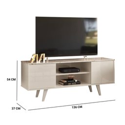 Rack Bancada Melissa TV 55 2 Portas Calacata Off White Tana Decor Madetec - 4