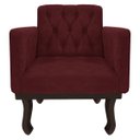 Ver imagem 6 de Kit Diva Recamier Diana 140cm Lado Esquerdo e 02 Poltronas Classic Suede Bordô - ADJ Decor