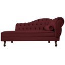 Ver imagem 5 de Kit Diva Recamier Diana 140cm Lado Esquerdo e 02 Poltronas Classic Suede Bordô - ADJ Decor