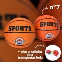 Ver imagem 3 de Bola de Basquete Sports Peso Tamanho Oficial Número 7 Basketball Quadra Laranja Treinamento Escola.