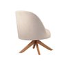 Poltrona Lilli com Base Giratória de Madeira Due Decor Bege - 6