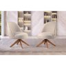 Poltrona Lilli com Base Giratória de Madeira Due Decor Bege - 2