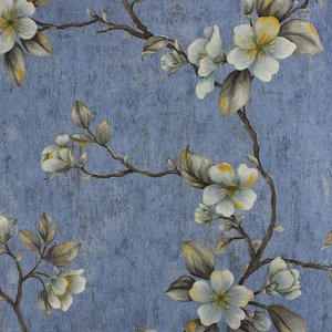 Papel de Parede Floral Azul Vinilico Lavável+ Cola Inclusa