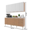 Ver imagem 4 de Cozinha Compacta Girassol 9 Portas e 3 Gavetas com Divisor de Talheres Freijó/Branco/Mármore Branco