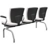 Cadeira Longarina 3 Lugares Aeroporto Recepção Cromado Baixa Flexi P03 Vinil Branco - lyam Lyam Deco - 5