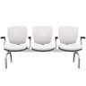 Cadeira Longarina 3 Lugares Aeroporto Recepção Cromado Baixa Flexi P03 Vinil Branco - lyam Lyam Deco - 1