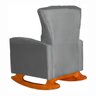 Poltrona de Amamentação de Balanço Estofado Liza Suede: Suede Cinza - 7