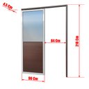 Ver imagem 4 de Porta Correr Suspensa Meia Lambril Meia Vidro Dir L.25 Mix Corten 210x90 Brimak