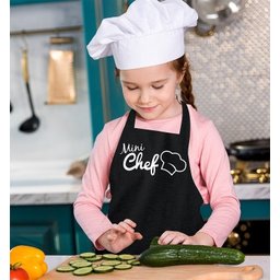 Avental Infantil Mini Chef - Estilo, Proteção para Criançada Cor:Preto - 1