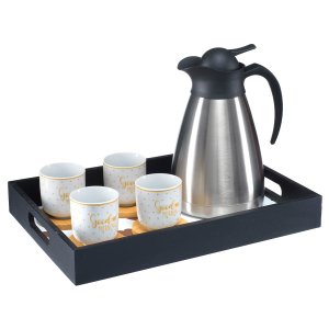 Bandeja de Madeira Decorativa Cantinho do Café Recepção Bdm-028 Pgb 1 Peça Coração Marrom