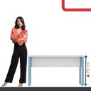 Ver imagem 3 de Mesa Escritório 1340x600x750mm M1340pe40tub Branco-azul Dali