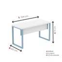 Ver imagem 2 de Mesa Escritório 1340x600x750mm M1340pe40tub Branco-azul Dali