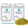 Resina Epóxi 1kg + Glitter Ouro Holográfico Ag Alta Espessur - 1