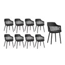 Ver imagem 2 de Kit 9 Cadeiras Polipropileno Marcela Montreal Preta para Sala de Jantar ou Escritório