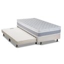 Ver imagem 1 de Cama Box C/ Auxiliar Solteiro: Colchão Luckspuma Conjunto 3 em 1 ( Box + Courano Nero Black Ortobom
