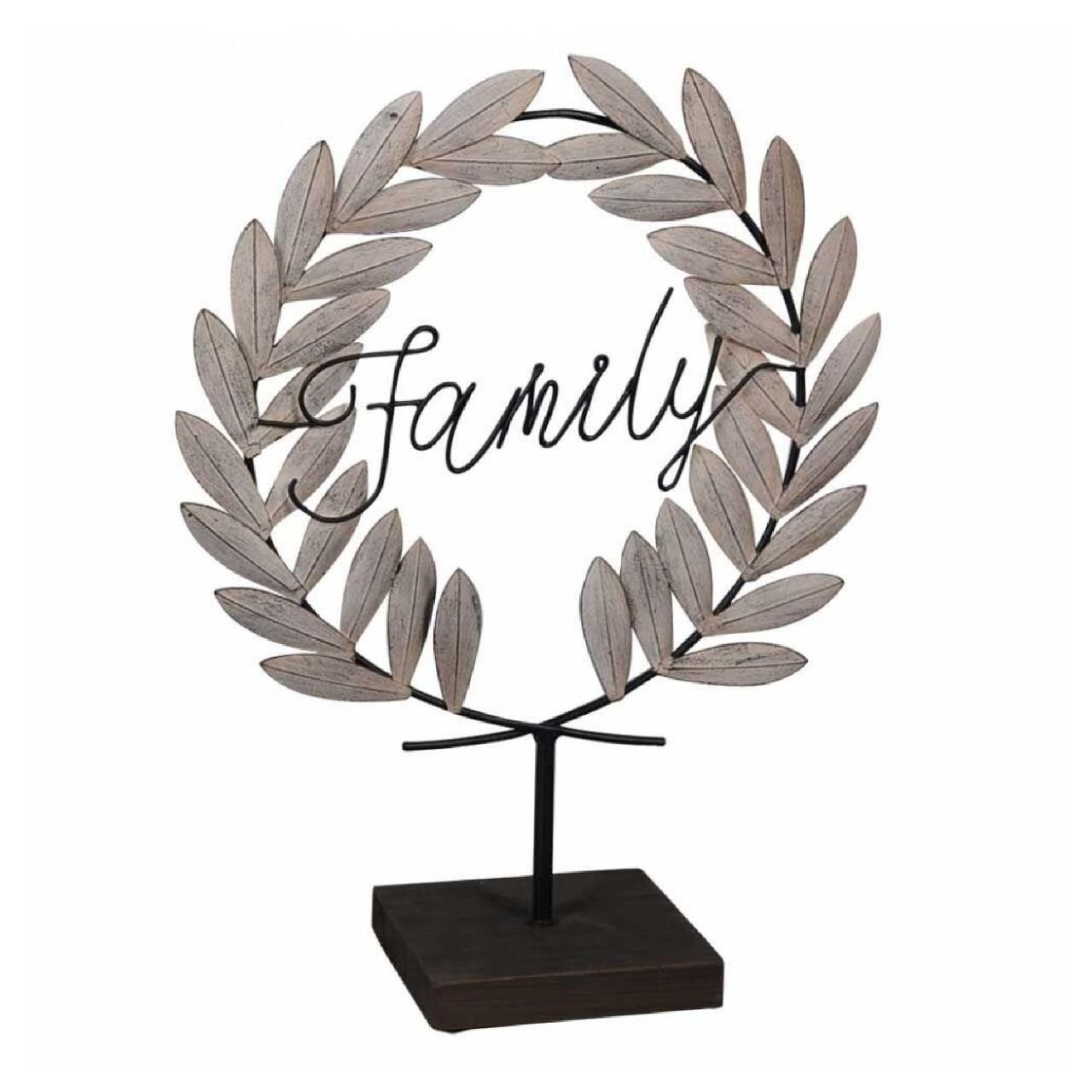 Placa Decorativa em Metal Family (Família) 47x37cm